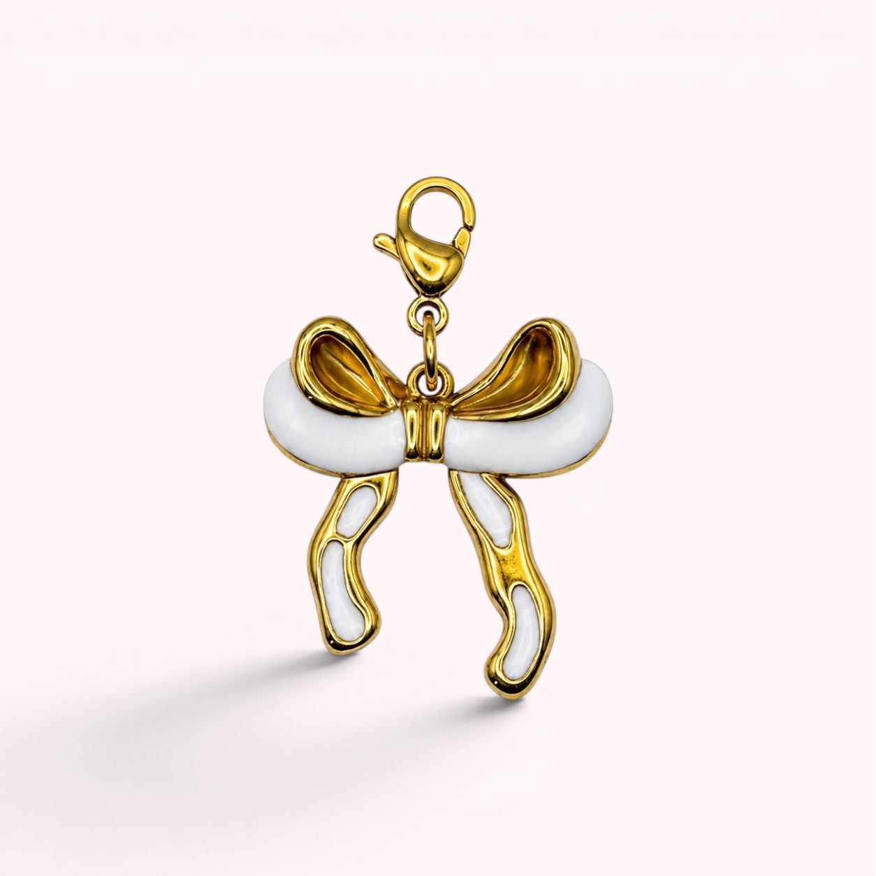 Charm Noeud Blanc Doré