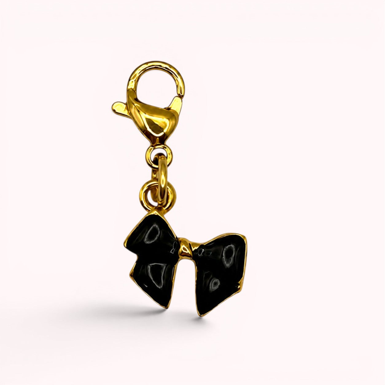 Charm Noeud Papillon Email Noir